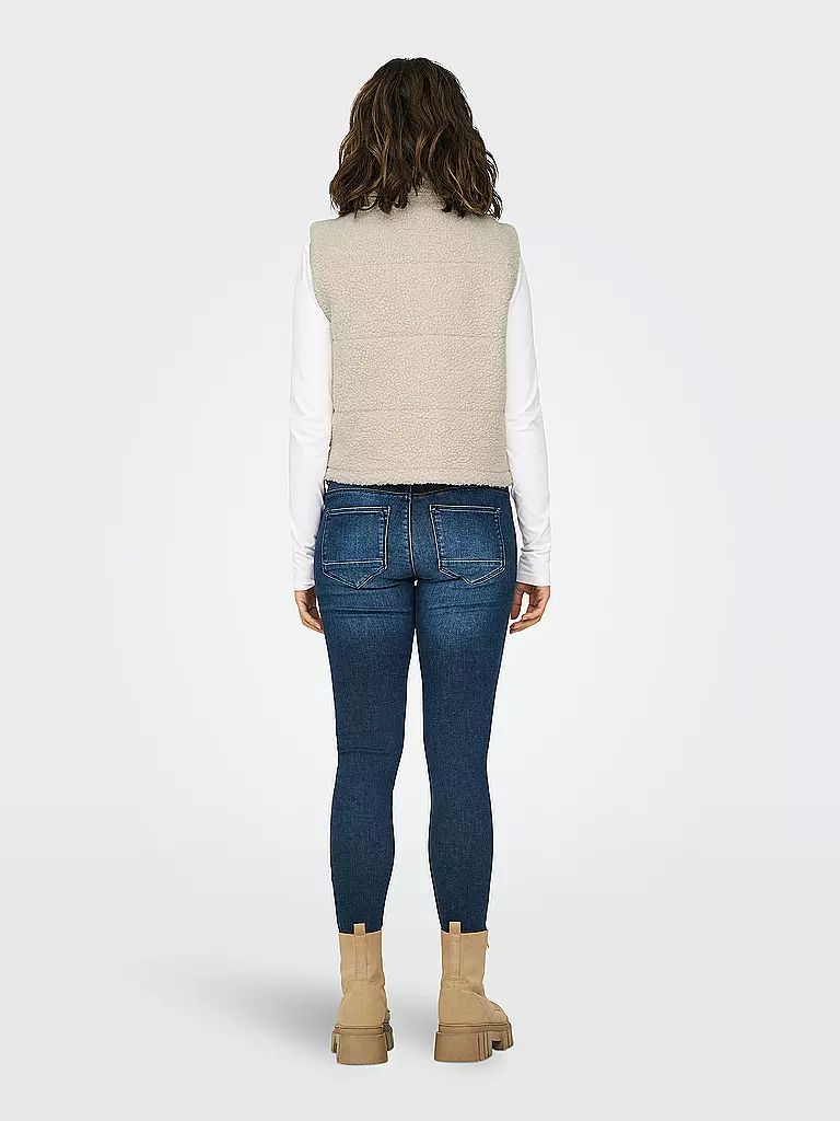 ONLY | Steppgilet in Felloptik ONLSANDRA | hellgrau