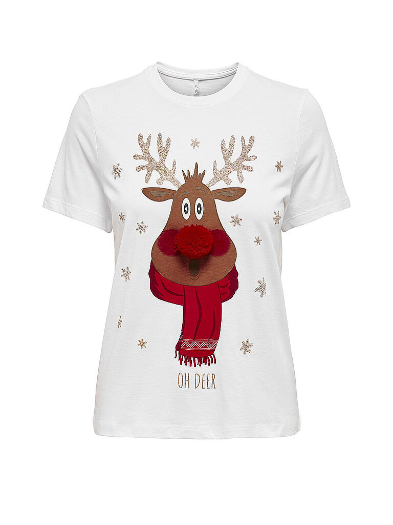 ONLY | T-Shirt ONLYRSA CHRISTMAS | weiss