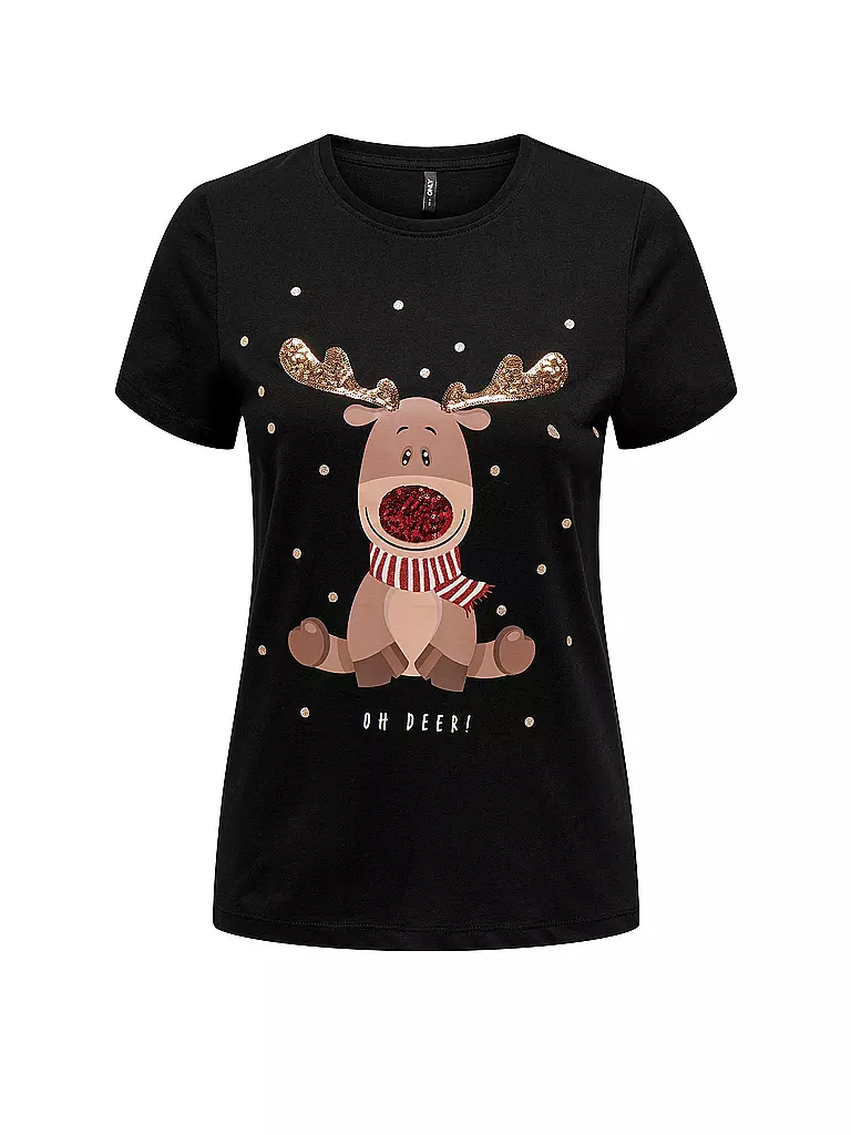 ONLY | T-Shirt ONLYRSA CHRISTMAS | schwarz