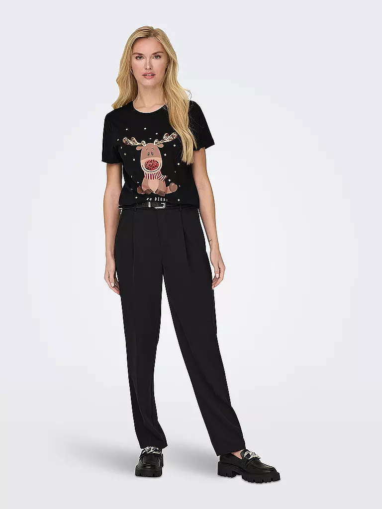 ONLY | T-Shirt ONLYRSA CHRISTMAS | schwarz
