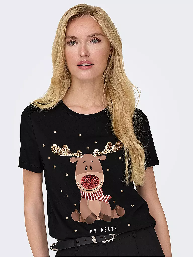 ONLY | T-Shirt ONLYRSA CHRISTMAS | schwarz