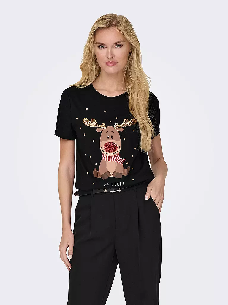 ONLY | T-Shirt ONLYRSA CHRISTMAS | schwarz