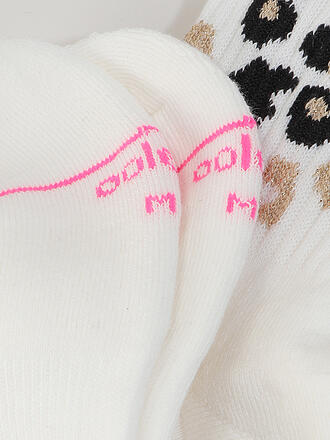 OOLEY | Socken LEO Allover Neon Pink weiss