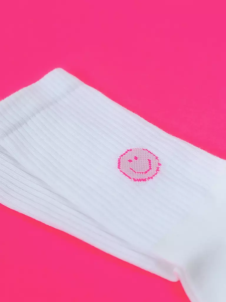 OOLEY | Socken ICON pink smile | weiss