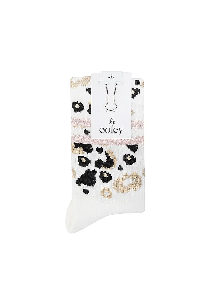OOLEY | Socken LEO Allover Rose weiss | Weiss