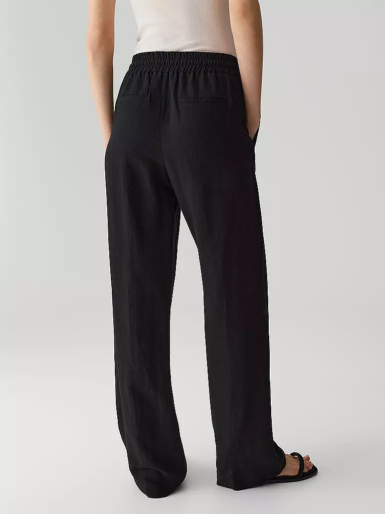 OPUS PANTS | Marlenehose MALOTTA NATURAL | schwarz