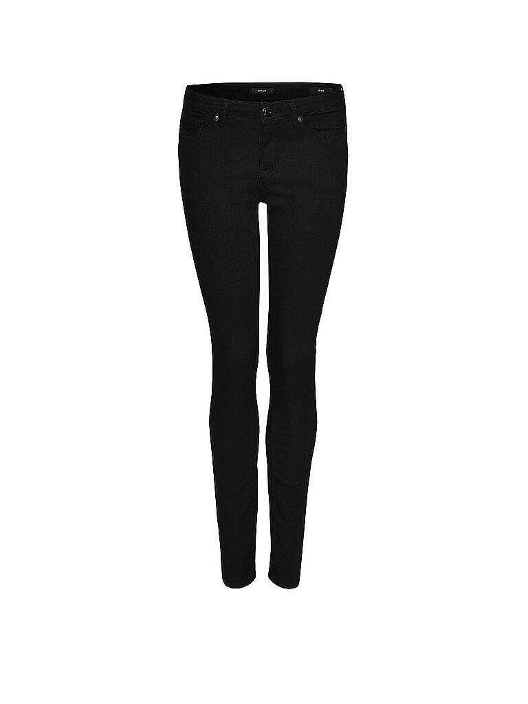 OPUS Damen Skinny | Skinny Jeans ELMA Black Low Rise mit Stretch-Anteil Black, 34 L28
