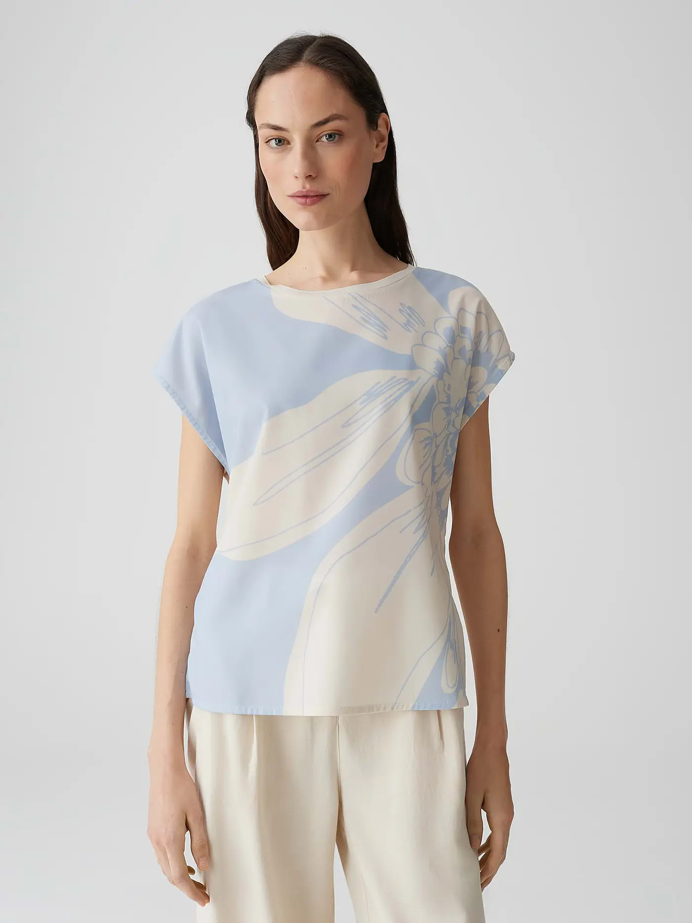 OPUS | Blusenshirt SAMELIE PRINT | hellblau