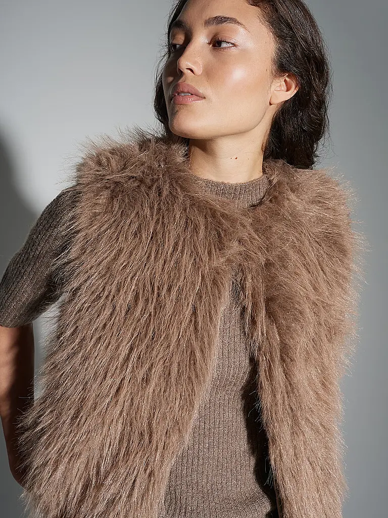 OPUS | Gilet in Felloptik WONDRA | Camel