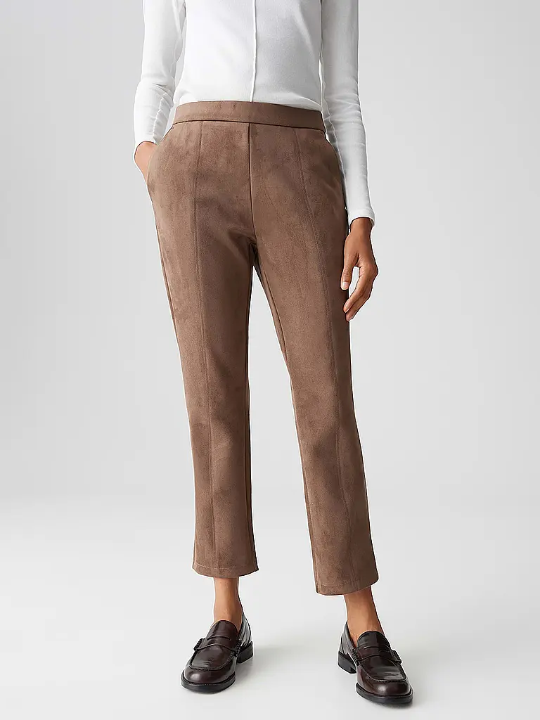 OPUS | Hose in Lederoptik ELVINA COZY | braun