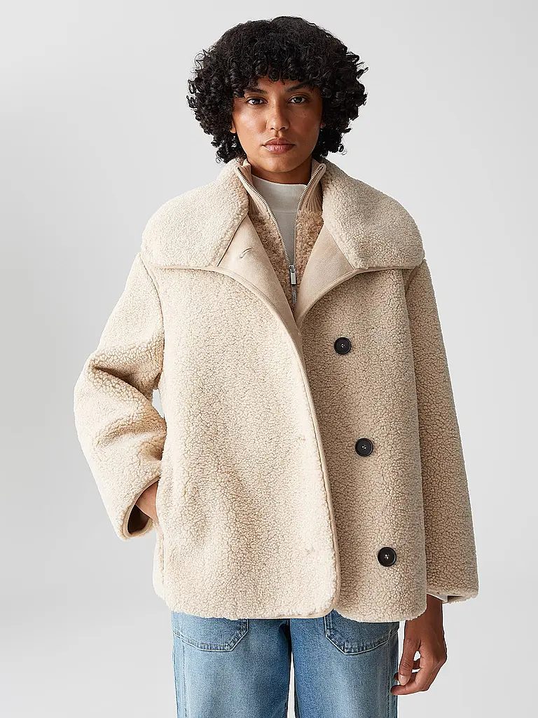 OPUS | Jacke in Felloptik HAFINE | beige