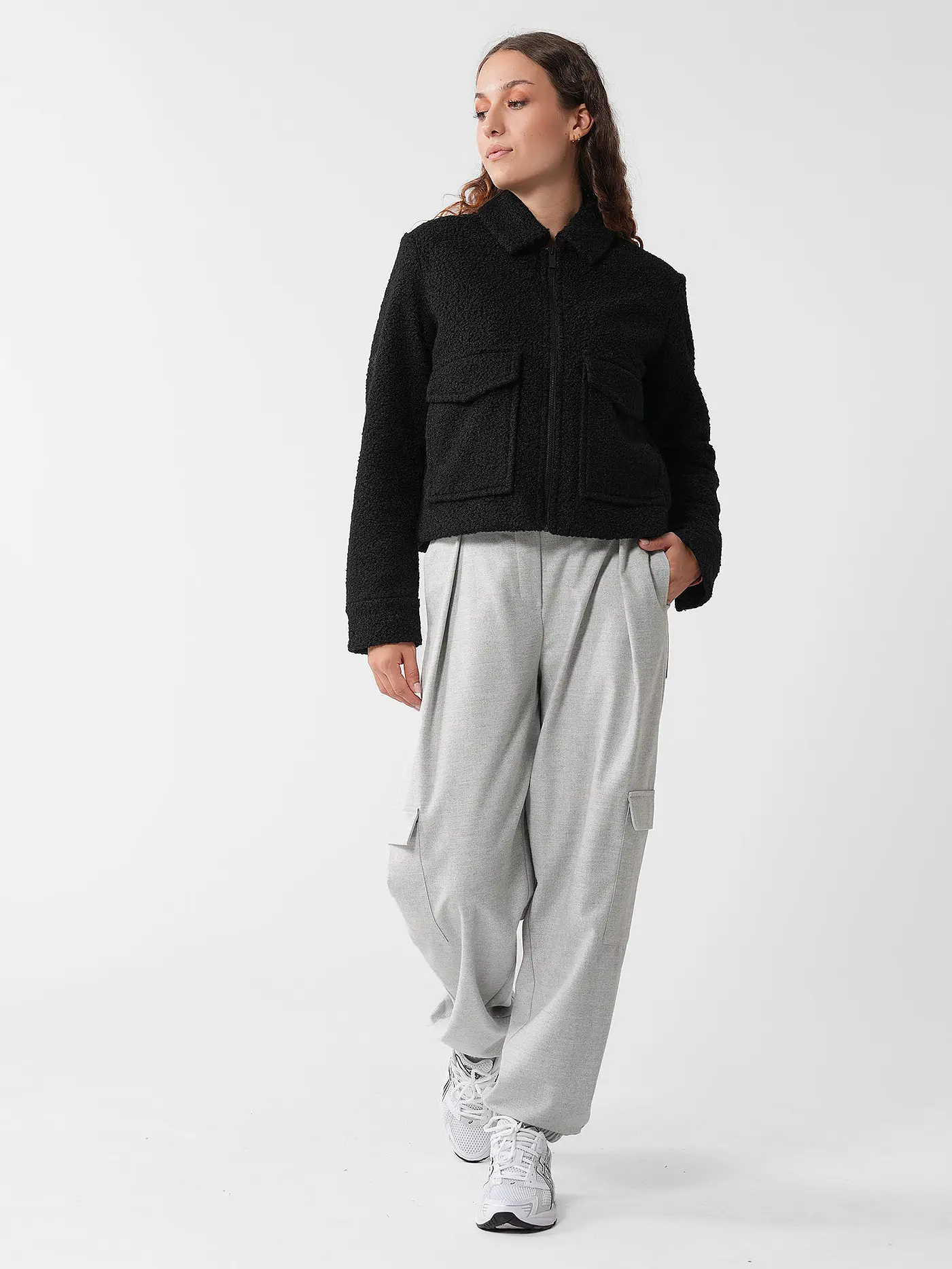 OPUS | Jacke in Felloptik HOLMA | schwarz