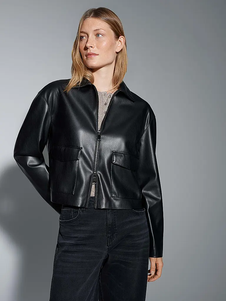 OPUS | Jacke in Lederoptik JOSMICA | Schwarz