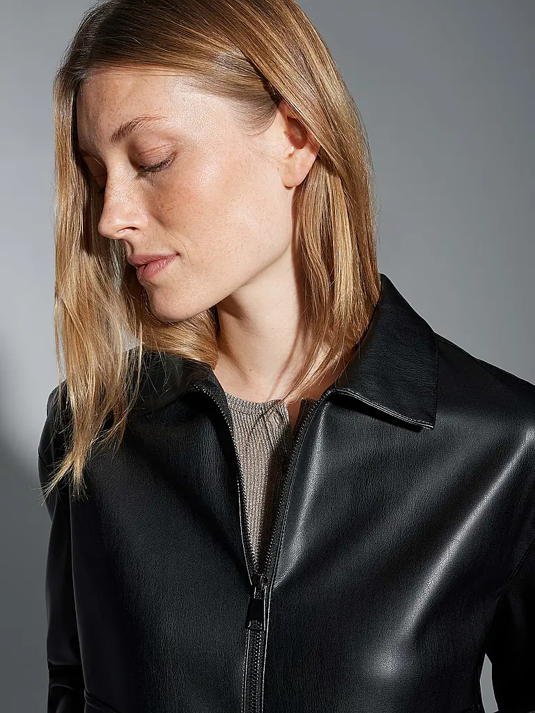 OPUS | Jacke in Lederoptik JOSMICA | Schwarz