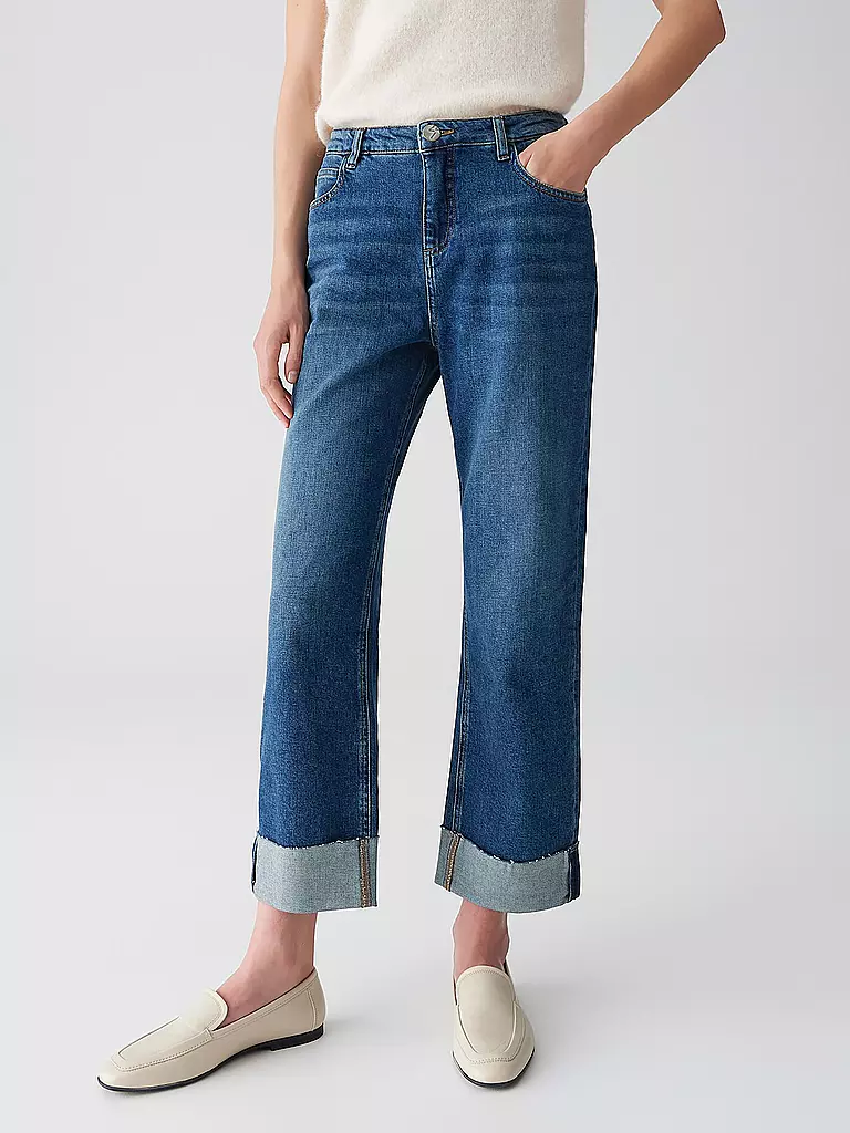 OPUS | Jeans Straight Fit LANI TURN UP | blau