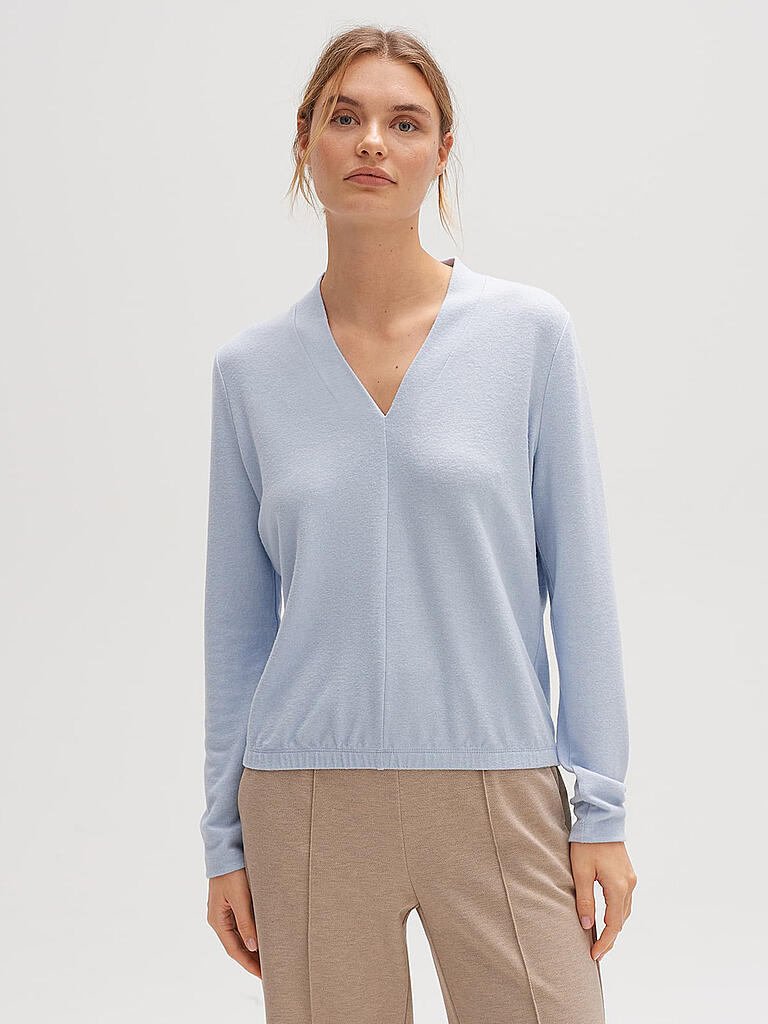 OPUS Damen Langarmshirt SOMOKO - Weiches Jersey Mit V-Ausschnitt