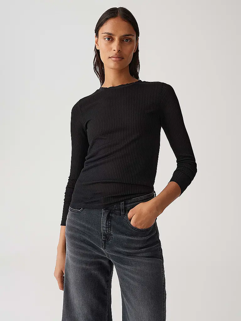 OPUS | Langarmshirt SUMELIKA | schwarz