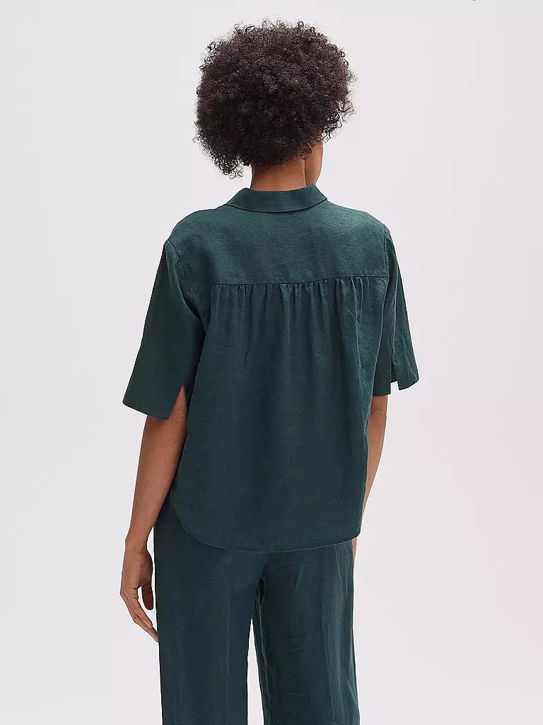OPUS | Leinenbluse FITALIA | petrol