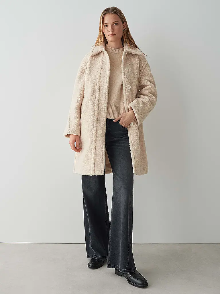 OPUS | Mantel in Felloptik HEDDY | beige
