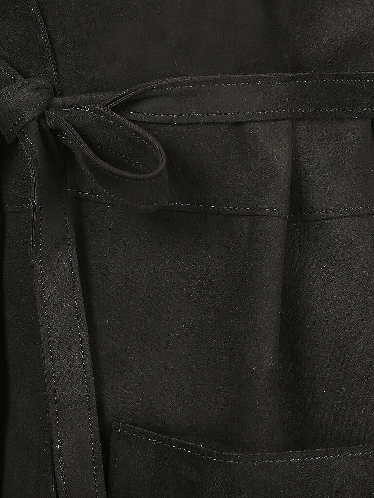 OPUS | Mantel in Velourlederoptik Herani | schwarz