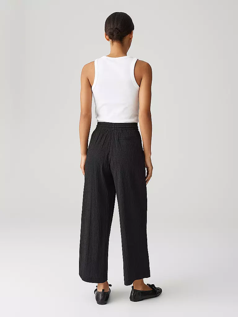 OPUS | Marlenehose MILENI CRINKLE | schwarz