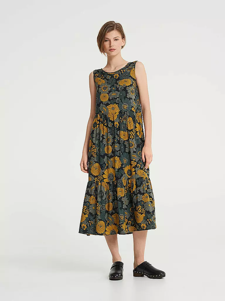 OPUS | Midikleid WORTA FLORAL | gold