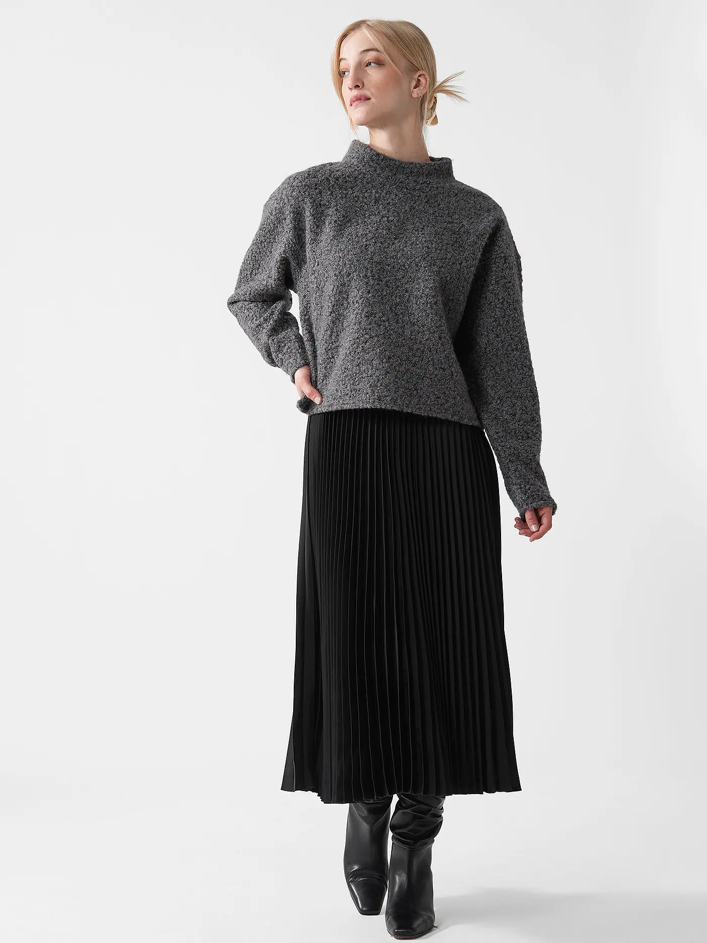 OPUS | Pullover Boxy Fit GOJAM | grau