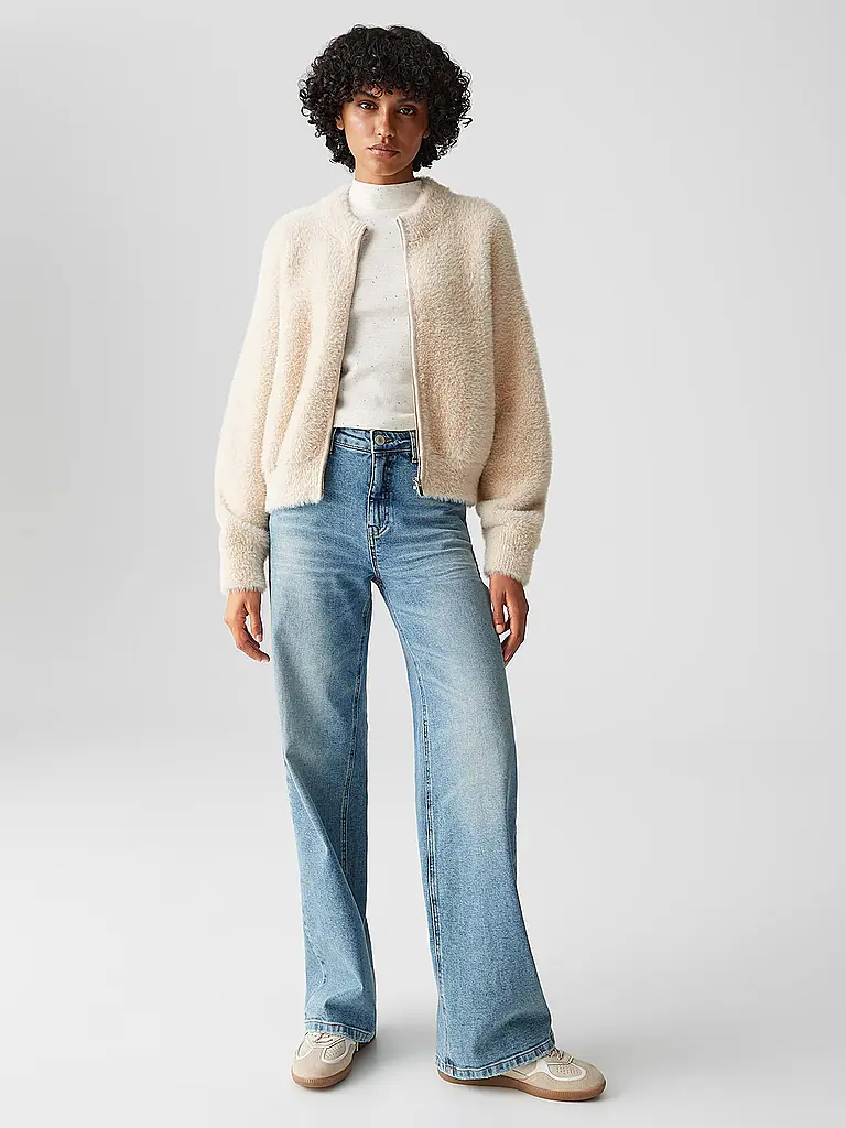 OPUS | Strickjacke in Felloptik DORES | Beige