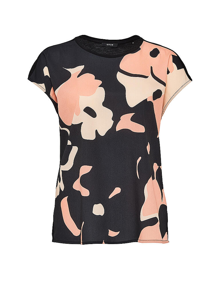 OPUS | T Shirt " Siko Flower " | schwarz