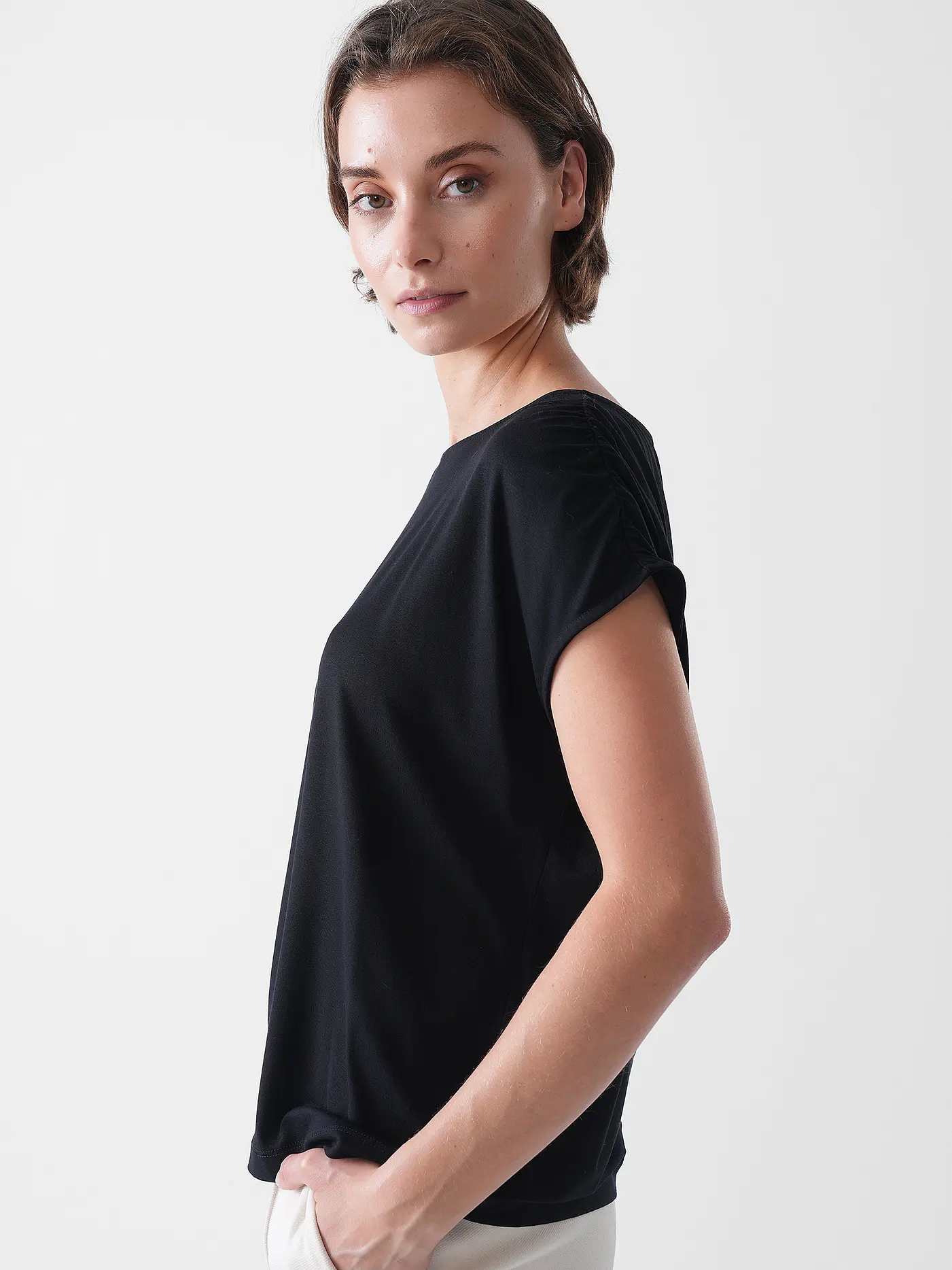 OPUS | T-Shirt SANUELA | schwarz