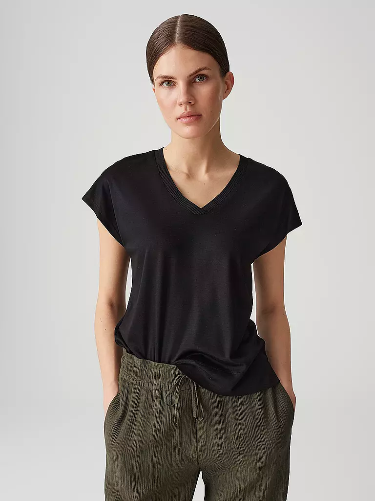 OPUS | T-Shirt SAVILCHEN | schwarz