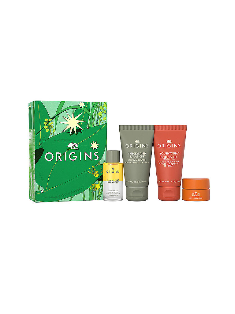 ORIGINS CLEANSE & GLOW ESSENTIALS Our Most-Loved Skincare Essentials Set 3x30ml / 5ml