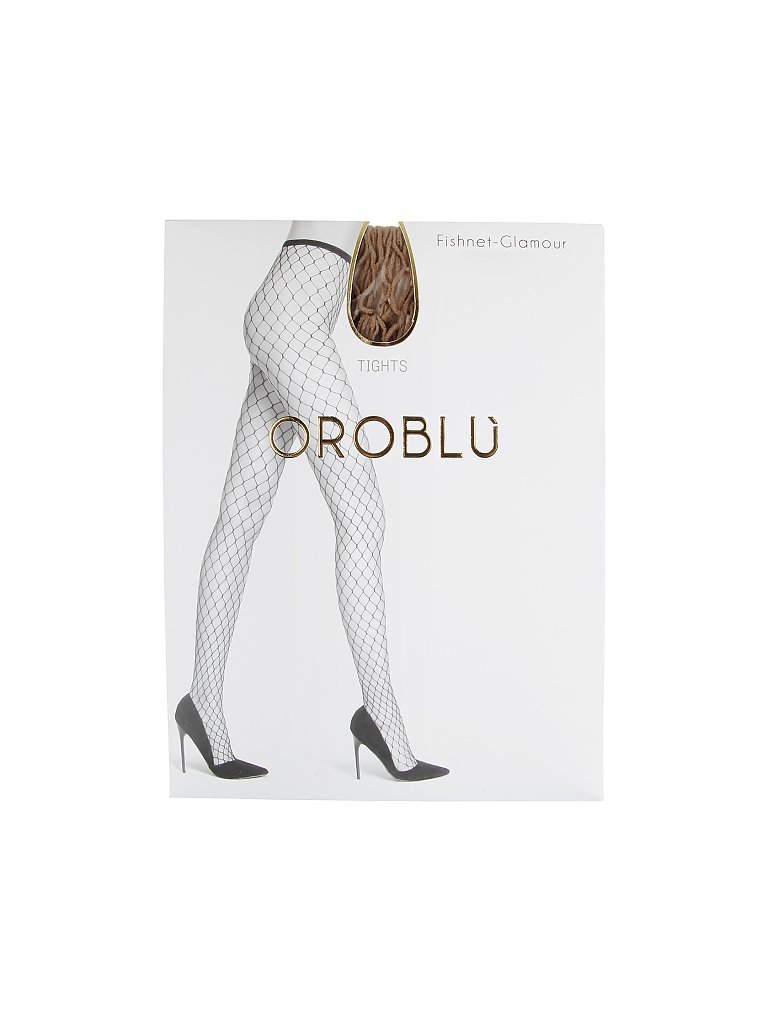 OROBLU Strumpfhose Fishnet Glamour (sun) beige | S-M