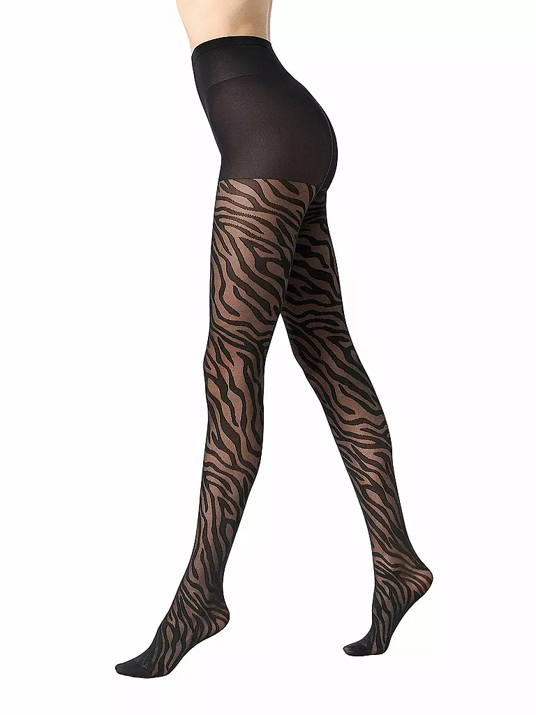 OROBLU | Modestrumpfhose SAVAGE ZEBRA 30 black / black | schwarz