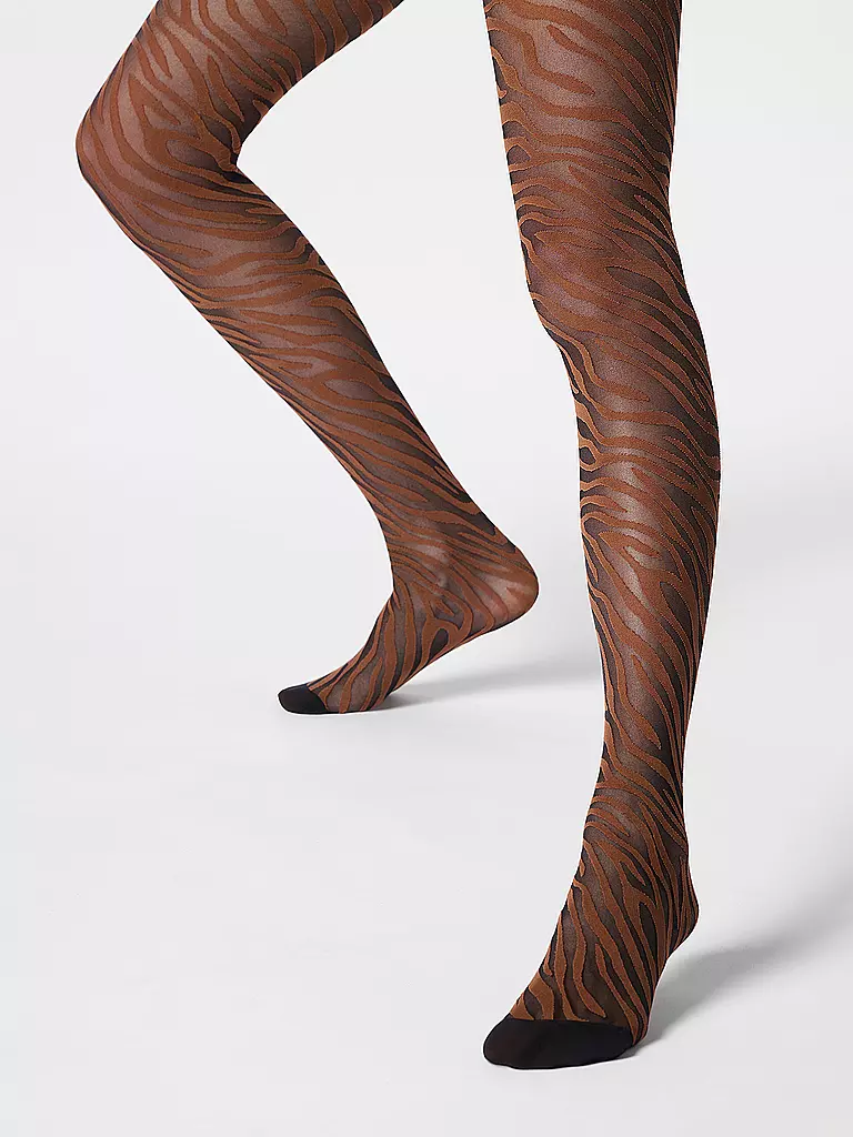 OROBLU | Modestrumpfhose SAVAGE ZEBRA 30 black / cacao | braun