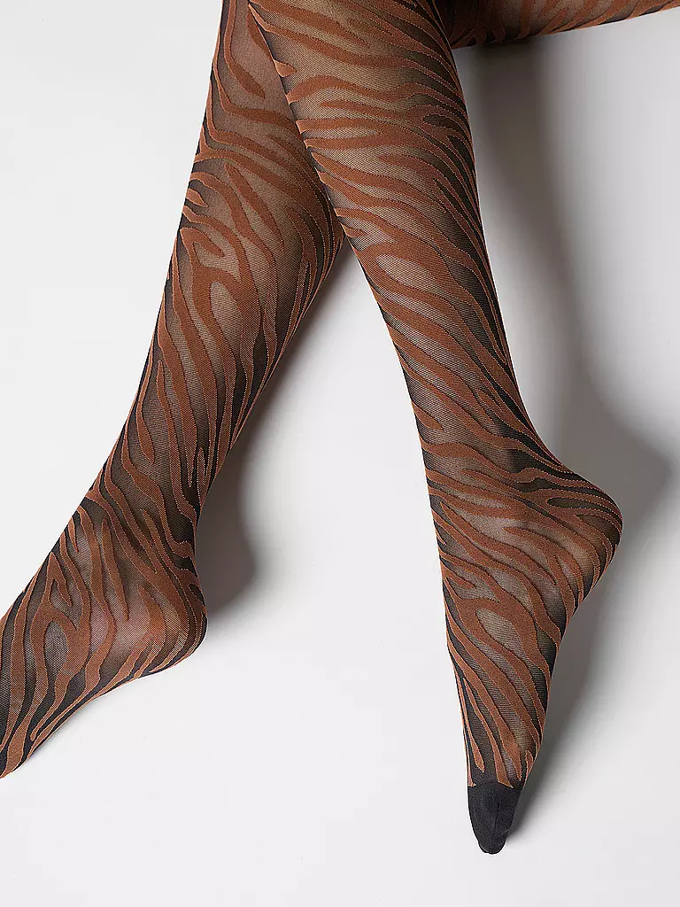 OROBLU | Modestrumpfhose SAVAGE ZEBRA 30 black / cacao | braun