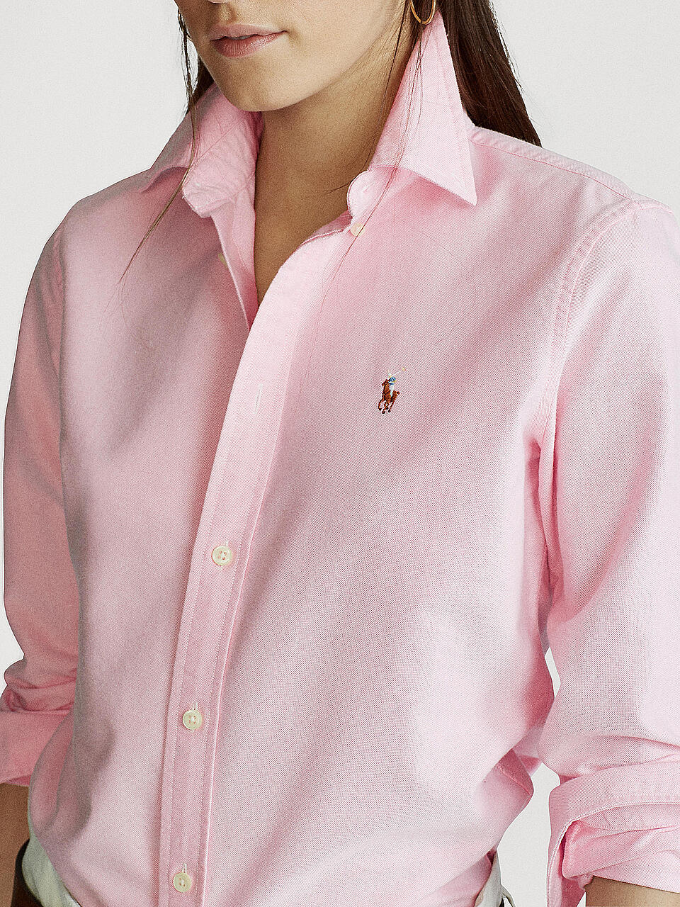 POLO RALPH LAUREN | Bluse Slim-Fit "Harper" | rosa