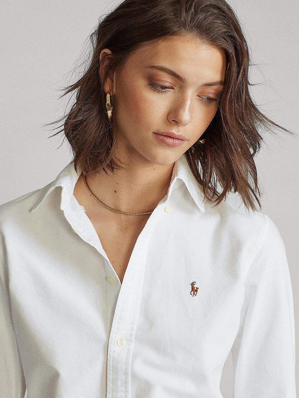POLO RALPH LAUREN | Bluse Slim-Fit "Harper" | weiss