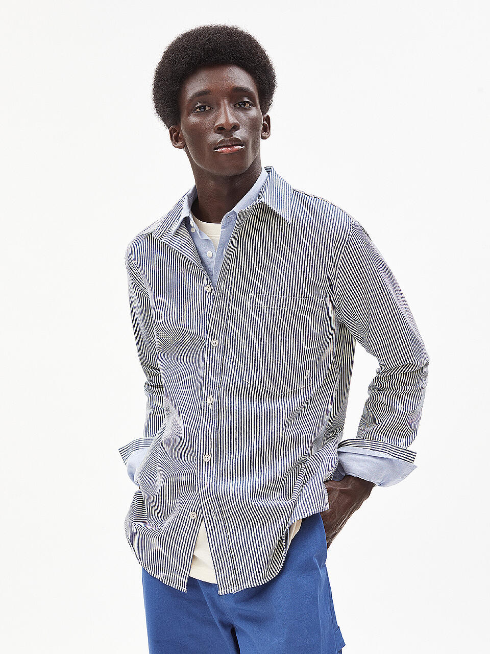 ARMEDANGELS | Hemd Relaxed Fit Stribaa | blau