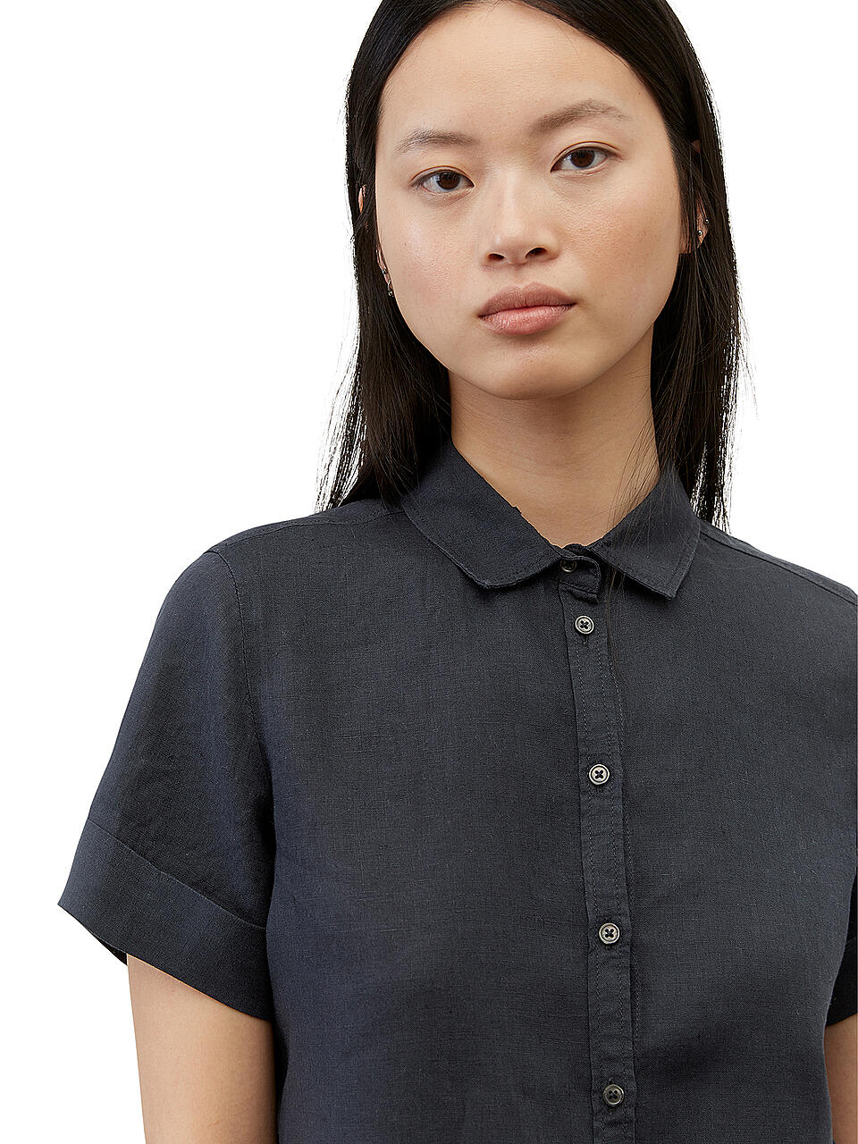 MARC O'POLO | Leinenbluse | dunkelblau