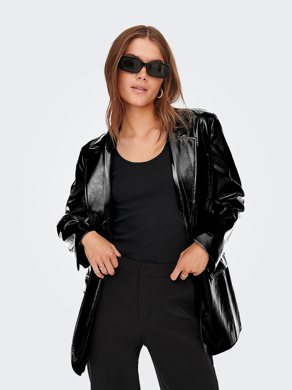 ONLY | Blazer in Lederoptik ONLLANA-RUTH | schwarz