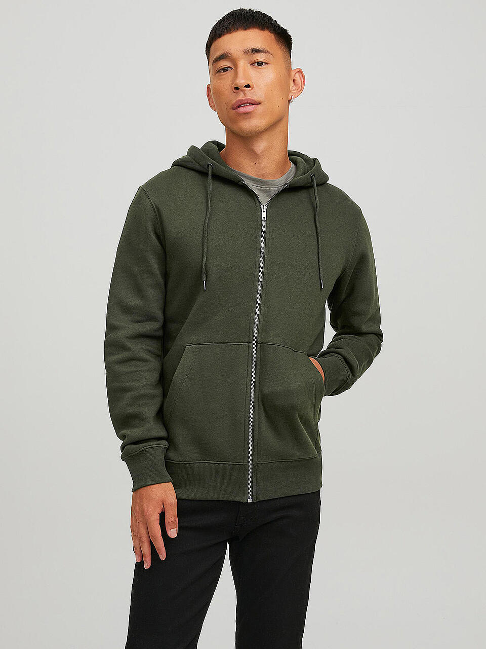 JACK & JONES | Kapuzensweatjacke JJESTAR  | olive