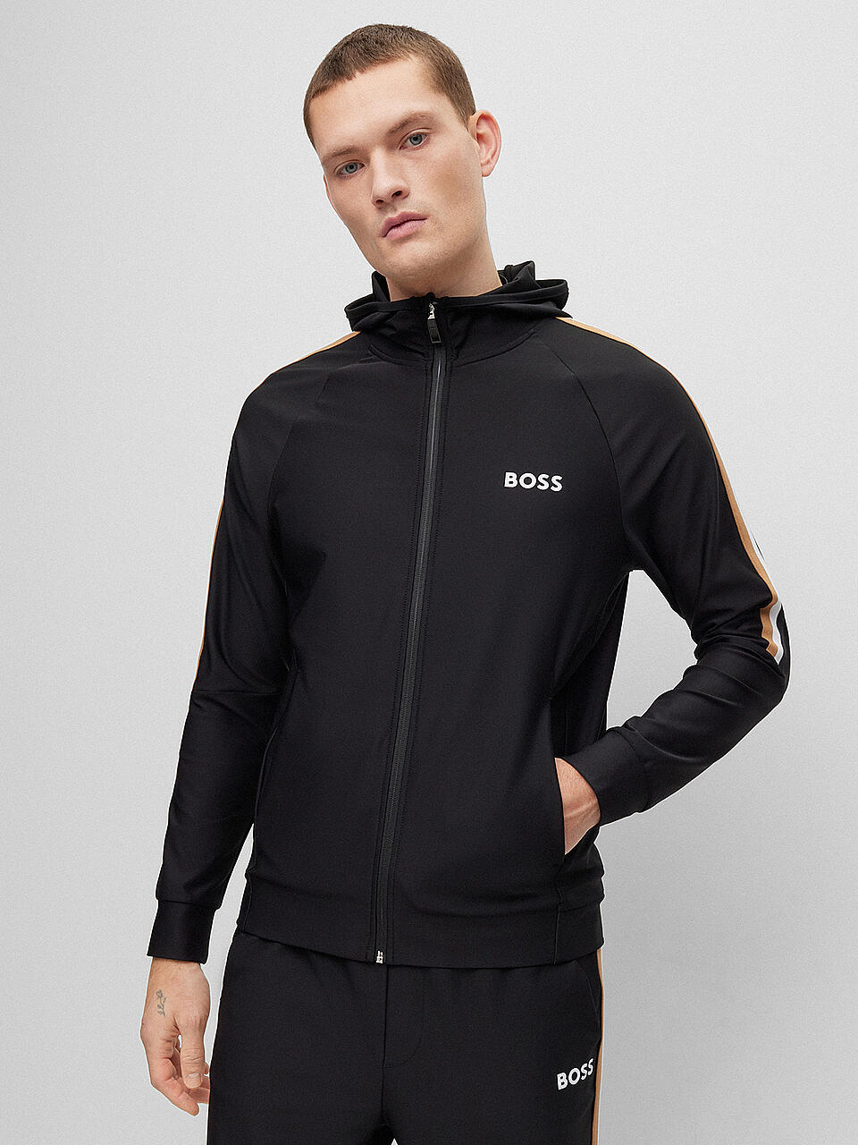 BOSS | Sweatjacke SICON | schwarz