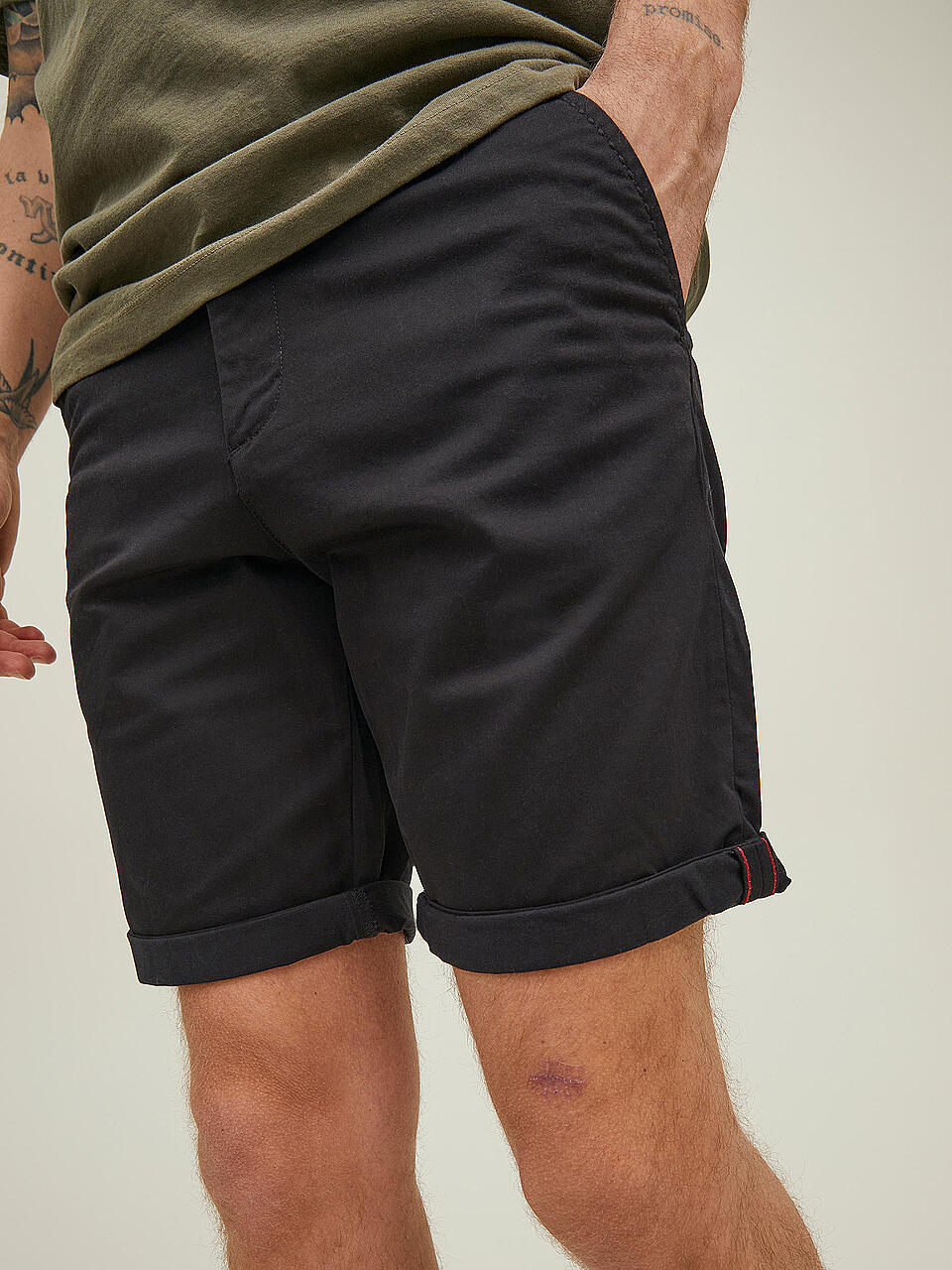 JACK & JONES Chino Shorts Regular Fit JPSTBOWIE schwarz