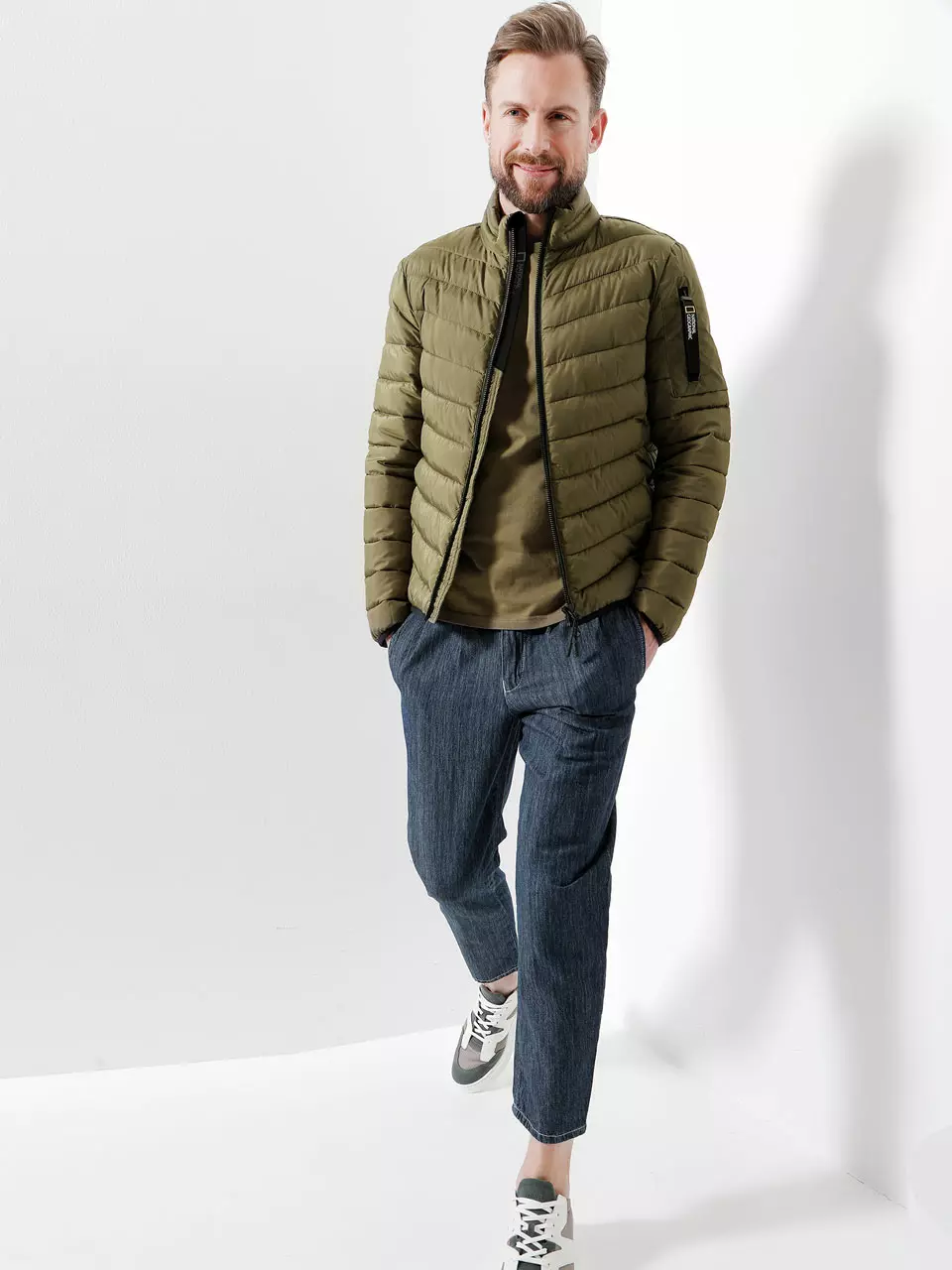 Grün mit Denim