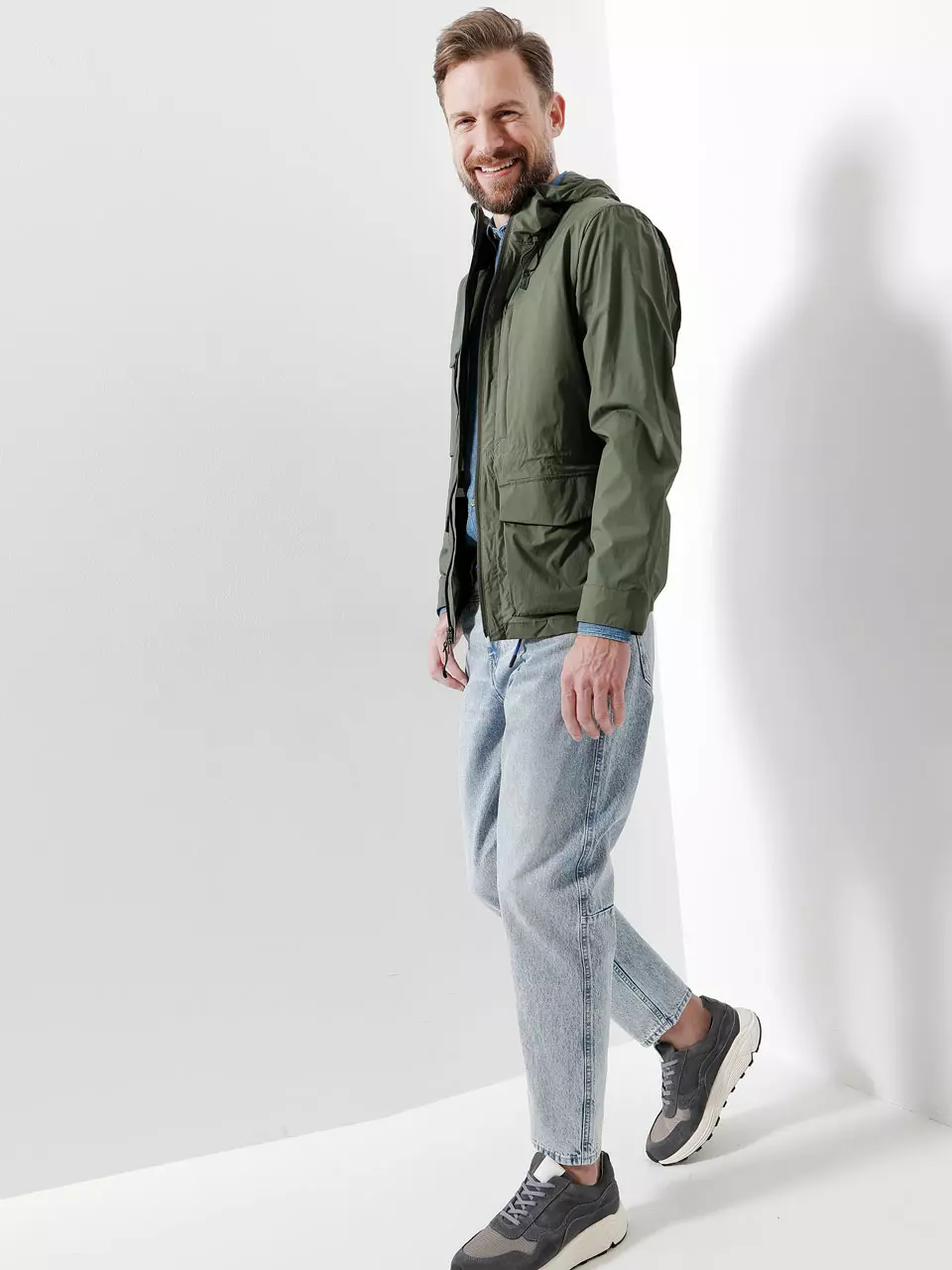 Grün mit Denim