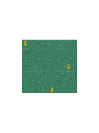 PAPER-PRODUCTS | Weihnachts Lunch-Servietten 33x33cm CHRISTAMS LETTERS Green Relief Tree