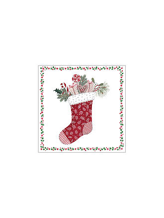 PAPER-PRODUCTS | Weihnachts Cocktail-Servietten 25x25cm STOCKING