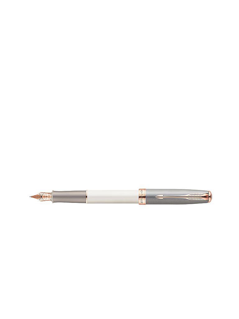 PARKER | Füllfederhalter Sonnet SE Contort Fountain Pen Subtle Pearl und Grey Rose Gold Trim | keine Farbe