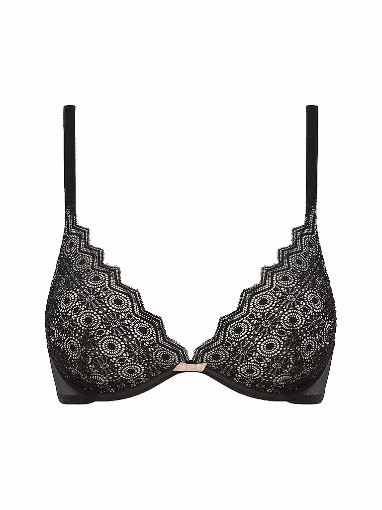 PASSIONATA | Dekollete-BH ungefüttert (Mit Bügel) "Georgia" black | Schwarz